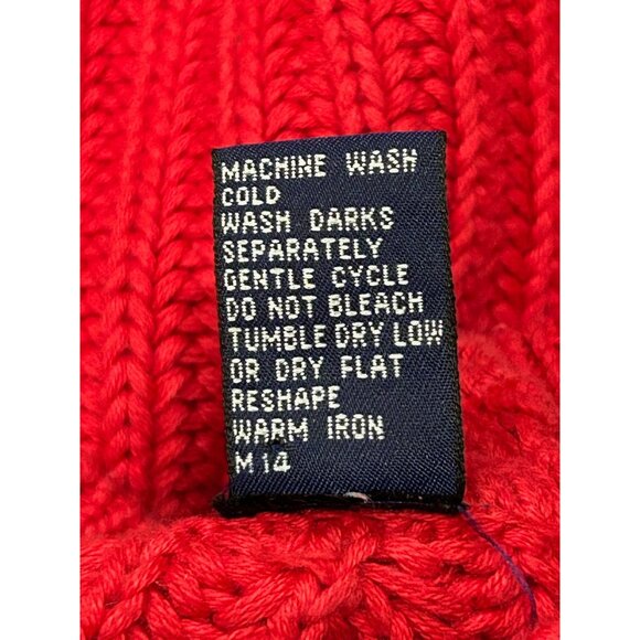 Vintage Gap Red Knit Cotton Sweater Crewneck Long Sleeve Sz Medium - Picture 7 of 9